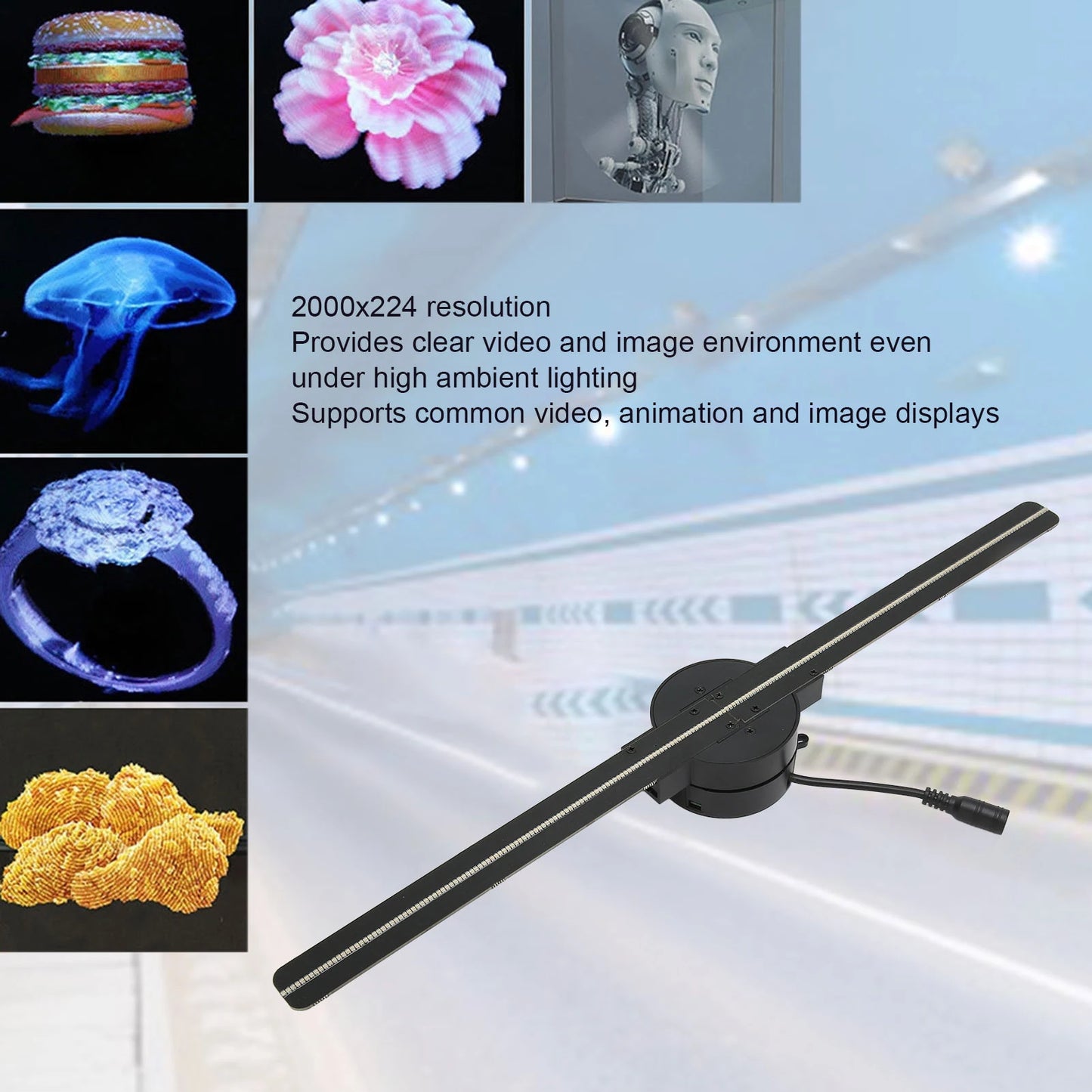 3D  Holographic Fan LED Light Beads