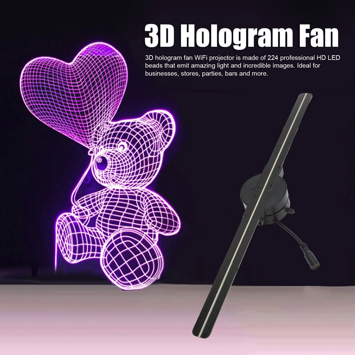 3D Holographic Light Beads | 3D LED Light Fan | JUUBXX