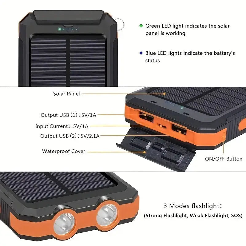 Portable Solar Power Bank | Solar Power Bank | JUUBXX